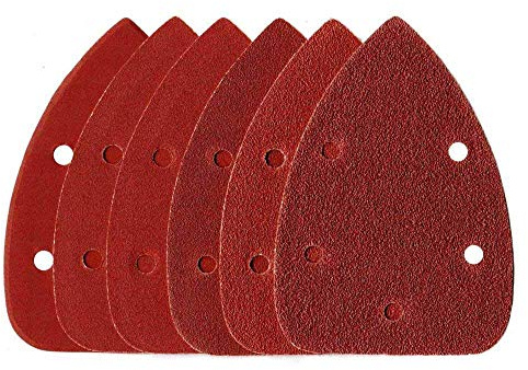 240 fogli di carta abrasiva in velcro per levigatura Mouse 92 x 140 mm | Grana 40 x K40/60/80/120/180/240 | 5 fori | Carta vetrata – Mola – Levigatrice triangolare | Black + Decker
