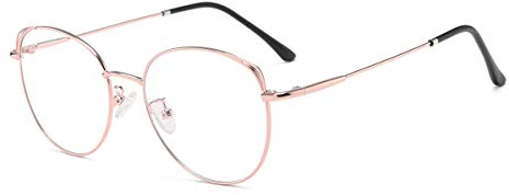 Dollger Occhiali con Filtro Luce Blu Occhiali Montatura Metallo Pc Gaming Donna RosaOro