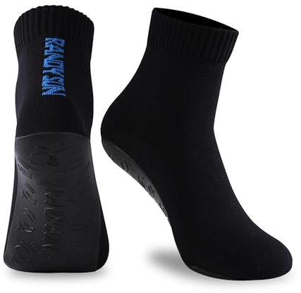 RANDY SUN Womens and Mens Barefoot Quick-Dry Socks, Back to School Flexible and Comfortable Sand Not Waterproof Shoes for Beach Swim Surf Yoga Jogging Aerobics Exercise(1 Pair Black Ankle S)