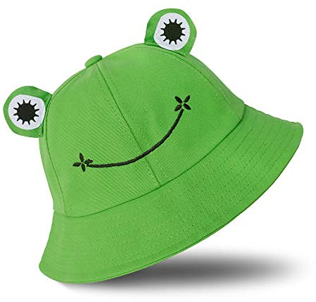 SAOROPEB Frog Hat for Adult Teens, Frog Bucket Hat for Men Women, Green