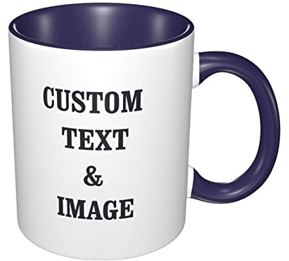 Tasse à Café Personnalisée Tasses Personnalisé Personnalisable Mug avec Photo Nom Texte Image 11 Oz pour Maman Papa Mari Femme Hommes Femmes Amis Collègue Anniversaire Cadeau Saint Valentin Marine