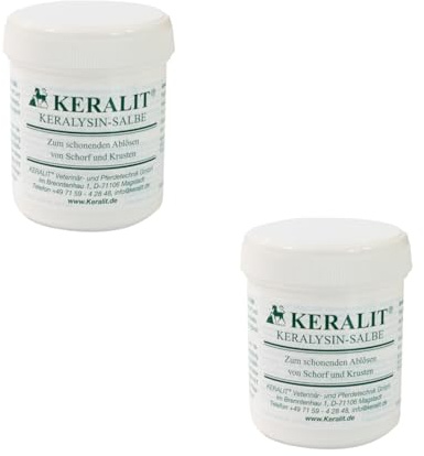 Keralit Keralysin-Salbe für Pferde | Doppelpack | 2 x 110g | zur Unterstützung der Haut | Schonend Krusten und Schorf lösen | Gegen Hautreizungen | Dünnflüssige Öle
