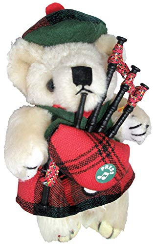 I LUV LTD Musikfigur Teddybär, Schottisches Geschenk für Kerr Tartan Clan, Hergestellt in Schottland