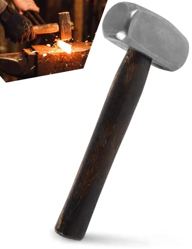 Blacksmith 3LB Handmade Forge Hammer for Farrier, Knife Maker, Blacksmith Forging Tool