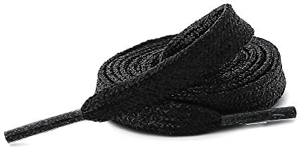 Hinleise Lacci per scarpe glitterati intrecciati per scarpe piatte nastro per scarpe casual accessori di ricambio, nero, 110 cm