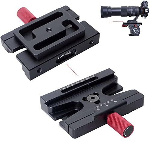 iShoot Quick Release Plate Converter Clamp Adapter Compatible with Arca-Swiss Fit Plate & Manfrotto 200PL/410PL Plate, Compatible with Sachtler 6T/8T/10T/DV8 3+3/DV8 5+5 / DV10 3+3/DV10 5+5 Fluid Head