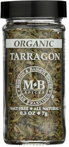 Morton & Bassett Organic Tarragon | Aromatic Herb for French Cooking & Vinegars | Gluten Free, Salt Free, Non-GMO | 0.3 oz Jar