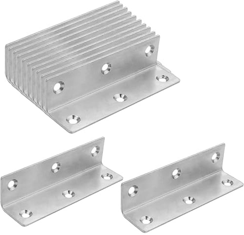 12 Stücke Winkelverbinder Edelstahl, L-Winkel Dicke 2,0mm, Lochplattenwinkel Eckwinkel 90 Grad Zum Befestigen Und Reparieren Von Möbeln, Verstärkungsfuge 100 x 25mm