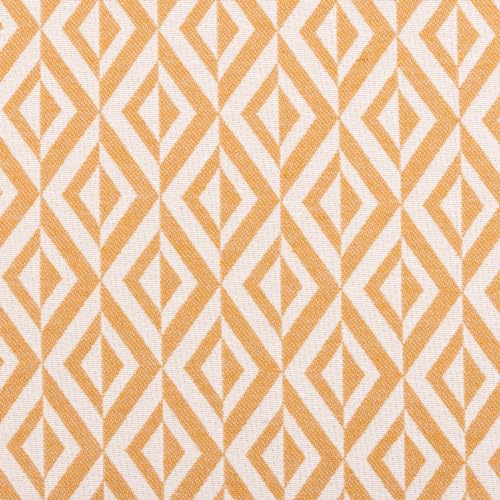 SCHÖNER LEBEN. Jacquard Stoff Dekostoff Monza Art Déco ockergelb weiß 2,80m Breite