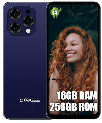 DOOGEE N55 PRO Android 14 4G Cell Phone Unlocked,5150mAh 13MP Camera Mobile Phones,6.56+90Hz Display,Dual Camera/Dual SIM 4G Smartphones with Face ID & OTG