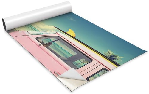 Wallfluent Dekofolie Tapete Deko für Möbel Küchenfolie Klebefolie Für Möbel Tisch Schrank Tür Küchenfronten Selbstklebende Hochwertige 100x50cm Möbelfolie - Urlaub Hawaii Surfbrett