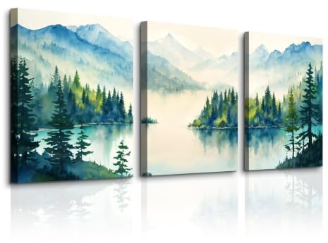 MHARTK66 Modern ästhetische Bilder Wohnzimmer Landschaft Gemälde 40x60 cm | klare hd-wiedergabe, müheloses aufhängen, zügige montage, flexibel platzierbar und als durchdachte geschenkidee geeignet