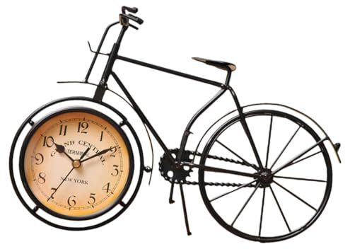 Yardenfun Vintage Fahrrad Tischuhr Dekorative Fahrrad-Form Stille Uhr Für Büro Schlafzimmer Wohnzimmer Retro Metall Wecker Geschenk Für Fahrradliebhaber Vielseitige Schreibtisch-deko