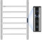 VEVOR Radiateur Sèche-Serviettes Électrique 6 Barres, Porte-Serviettes Chauffant Mural, Chauffe-Serviettes à Température Réglable, Étanche IPX5, avec Minuterie et Écran LED, Salle de Bain, Argenté