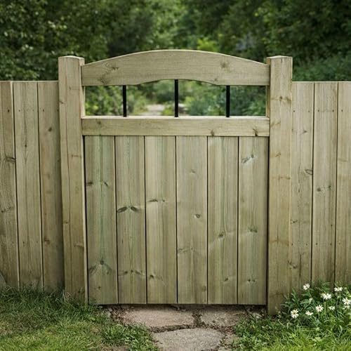 Wooden Garden Doom Gate Pedestrian Gate Wooden Pressure Treated 5ft 150cm,(150 cms High x 120 cms Wide x 5 cms Deep)
