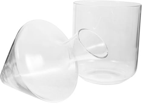 KICHOUSE Decantador Oblicuo De Vino Tinto Transparente 1,2l Vidrio Diseño Clásico Dispensador Para Bar Hogar Cubo De Hielo Vidrio Para Servir y Conservar Vino