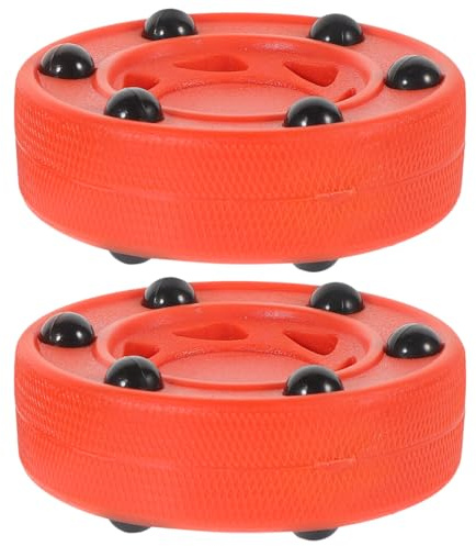 BESPORTBLE Lot de 2 filets de hockey sur route - Accessoires pour jeux de hockey sur glace - Roulettes cibles - Équipement de sport - Hockey sur glace - Nylon - Rouge