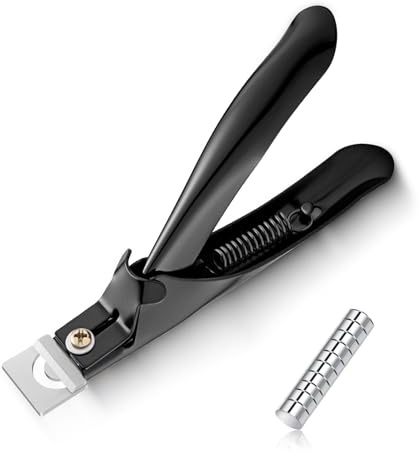 Shirene Nagelknipser für Acryl,Maniküre Tip Cutter mit 10PCS Magnete Nagelspitzens chneider Profi Trimmer für Kunstnägel Gelnägel Acrylnägel Fingernägel Falsche Nägel Clipper（Schwarz）