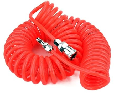 Tubo espiral de presión de aire Manguera for compresor de aire, tubo de PU de alta presión de 9 m, resorte de gas, espiral neumática(C)