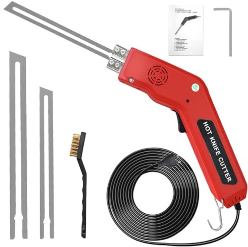 Taglierina elettrica per polistirolo, con accessori, 220 V, rosso