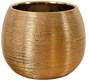 SUIUOI Vaso da fiori dorato – Elegante vaso per orchidee in ceramica per piante d'appartamento, vaso decorativo in oro per la vostra casa