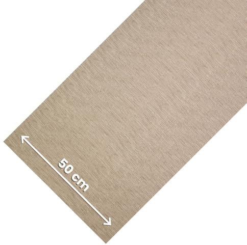 OLIVO.shop Tappeto Cucina Antiscivolo Lavabile, Passatoia Cucina e Corridoio, Tinta Unita Effetto Rattan, al Metro, Passatoia Cucina ROTOLO REFLEX (BEIGE, 50x240 cm)