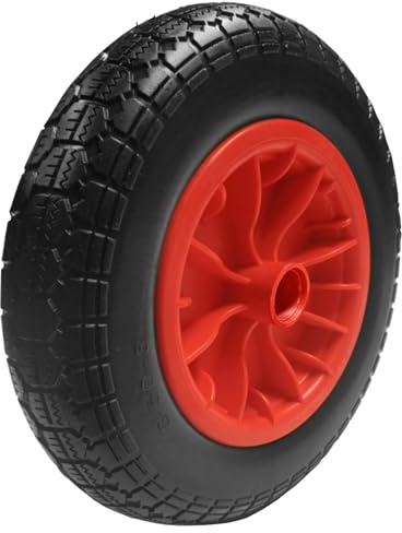 Replacement Wheelbarrow Wheel Puncture Proof Red 14 Wheel with 35mm Axle Bore Hole 350-8