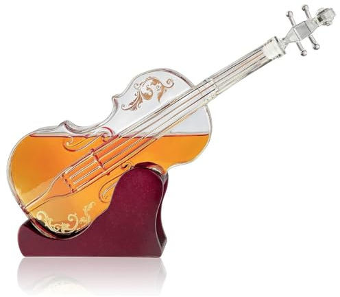 ASDMAOE Carafe a Vin sur Socle, Violon Decanter, 1000 ML Carafe a Rhum, Carafe en Verre, Cadeau Homme Original