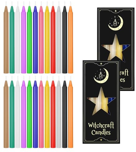 YIMETOP Velas de varilla, 24 unidades, velas pequeñas, velas puntiagudas, altura de 16 cm, diámetro de 1,2 cm, coloridas, velas rituales, decoración de mesa, banquete, boda