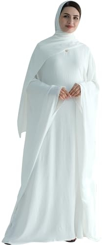 Zofocy Gebetskleidung für Frauen 2 Stück Abaya Muslim Damen mit Khimar Hijab Muslimische Robe einfarbige lose einteilige