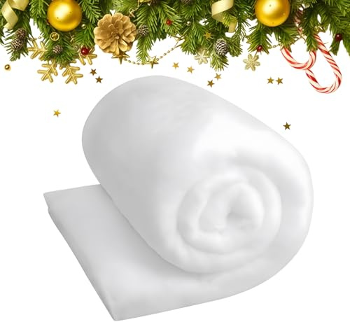 LINYIJOY Watte Deko Weihnachten 150x40cm Künstliche Schneematte Weihnachten Kunstschne, Kunstschnee Matte Schneewatte Deko Künstlicher Schnee Kunstschnee Deko für Weihnachtsdekorationen