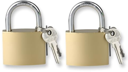 2 piezas Candado 32mm Candado Seguridad Latón Candados Pequeño con 6 Llaves para Bolsas de Viaje Armarios Maletas Puertas y Ventanas