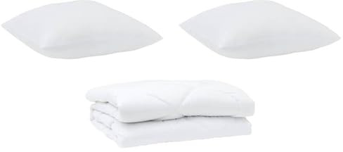 Gecheer Piumone con Cuscino 3 pezzi Bianco, microfibra morbida, trapuntato,全年适用, per camere da letto