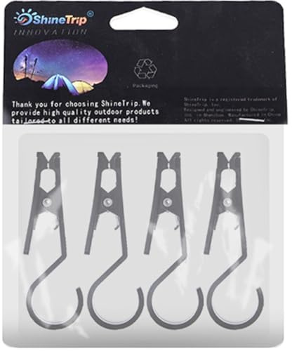 Parliky 4 Pezzi Clip per Tende da Campeggio in Plastica Resistente Ganci Antiscivolo per Teloni Spessi Accessori Leggeri per Tende Teli Tarp e Camper Facili da Installare e Rimuovere
