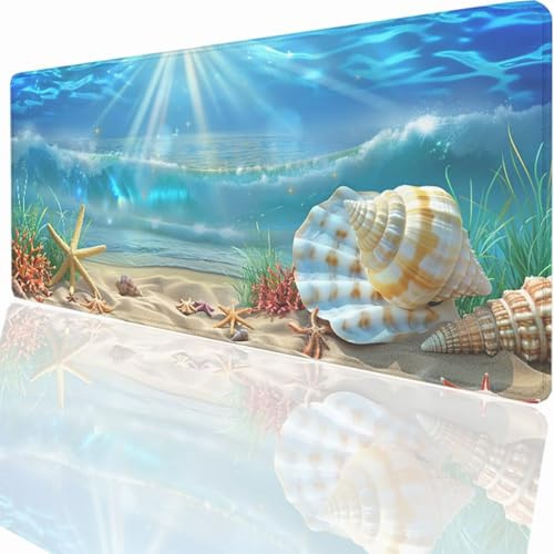 Tappetino per Mouse XXL 700x400x3mm Tappetino Mouse Gaming Grande, Mousepad con Base in Gomma Antiscivolo, Tappeto per Tavolo da Gaming Mat e Tastiera, Accessori PC Conchiglia PjY26 H-K