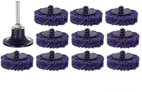 MeevrgR 10PCS 50mm Purple Rust Remover Grinding Wheel Disc for Angle Grinders, Quick Change Abrasive Discs for Paint, Rust & Oxidation Removal on Metal, Wood & Fiberglass