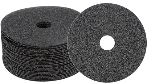 QUARKZMAN 25PCS Dischi Abrasivi In Fibre Di Resina Al Carburo Di Silicio 5 X 7/8 Foro Centrale 24 Grana Dischi Abrasivi In Fibre Per Smerigliatura E Brillantetura