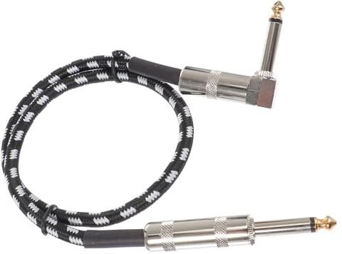 TOYANDONA Cavo Audio per Chitarra Elettrica 0,5 M Nero Bianco, Cavo per Strumento Musicale Connettore Jack, Adatto per Registrazioni e Performance Live