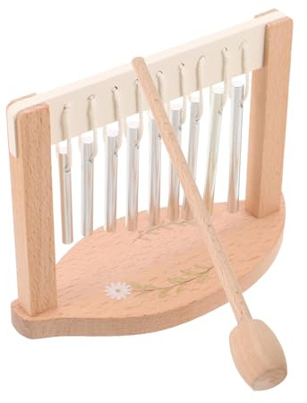 9-töniges Tischwindspiel mit Klarem Klang 14x10, 5x6, 2cm | Unterricht und Konzert, Kinder Sowie Musiker, Meditation, Elegante Linien, Klare Tonabstufung, Leicht Tragbar