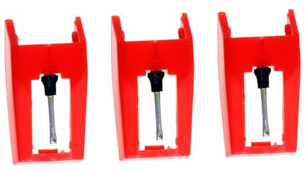 PRETYZOOM 3 Pezzi Stilo per Fonografo in Alluminio e Plastica, Puntine di Ricambio per Giradischi e Grammofono, Sostituzione Facile senza Attrezzi, Compatibili Vinili e Giradischi Standard,