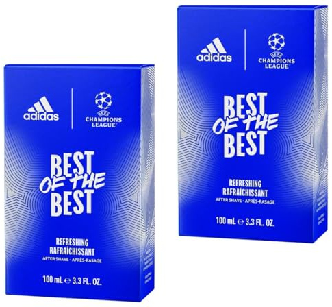 Adidas UEFA Champions League Best of The Best After Shave, 2er Pack, Frische Kopfnote aus Lavadin, Ingwer und Minze, 100ml