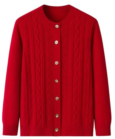 Gilet 100% Cachemire Femme Tricot Torsadé Cardigan Automne Décontracté Veste Chaude