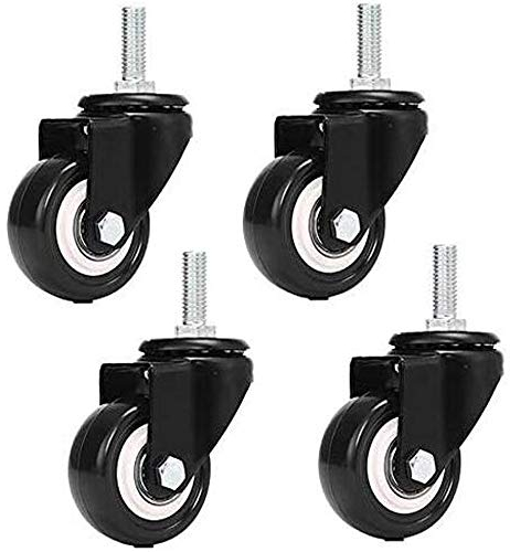 M8x25mm 4 pièces de support de charge 240 kg chariot roulette tournante PU meubles poudre remplacement (sans roulettes de frein)