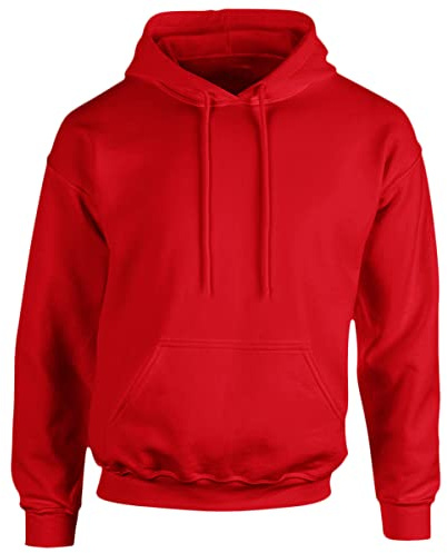 Gift Hub - Unisex Fashion Hoodie - Hooded Pullover with Drawcords & Front Pockets, Fleece Hoodie Sweatshirt for Men and Women - Red - Medium