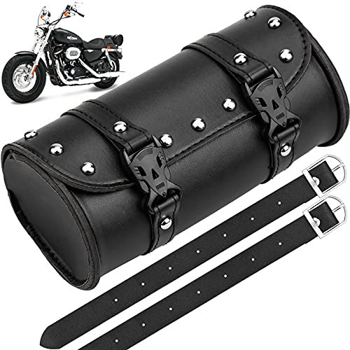 NAYU Universal Motorrad Werkzeugtasche wasserdichte Motorradtasche PU mit Riemen für Die Motorradaufbewahrung Hängende Tasche (Schwarz), JS21001