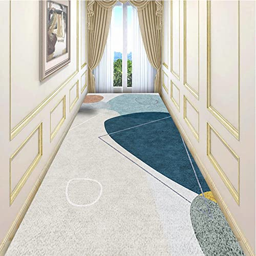 HJYDAQ Tapis Modernes Runner pour Les escaliers de couloirs, Nordic Long étroit Hall Runner Tapis Tapis de Sol Lavable Non glissable - 1m / 1,5 m / 2m / 2,5m / 3m / 3,5m / 4m / 4,5m / 5m / 5,5m / 6m