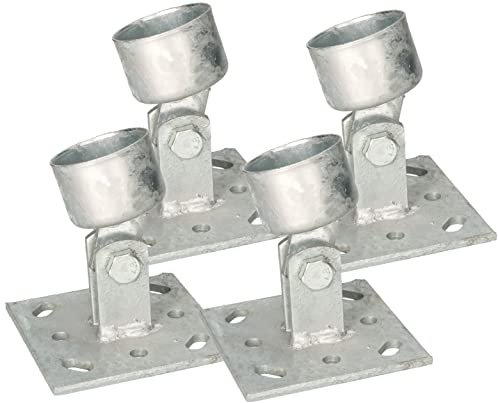 KOTARBAU® 4er Set Pfostenträger 48 mm mit beweglichem Oberteil zum Aufschrauben