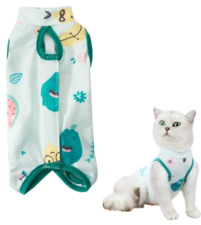 Eleanly Återhämtningsdräkt för katt väst efter kirurgi kattväst efter kirurgi återhämtning passar för kattungar och liten hund efter kirurgiskt ingrepp, pyjamasdräkt (M)