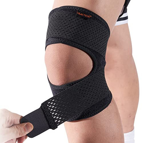 HUETIDE Patella Tendon Knee Strap,Knee Support for Women and Mens Open Patella Knee Compression,Adjustable Knee Brace for Arthritis,Runing,Meniscus Tear,Walking,Sports,Medium