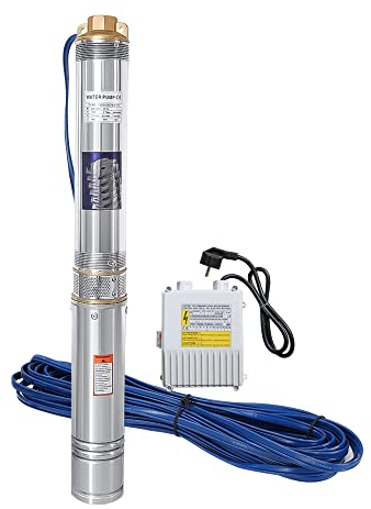 Jopassy Pompa per fontana profonda, 4000 l/h, 370 W, con cavo da 20 m, max. 35 °C, pressione 3,4 bar, pompa sommersa in acciaio inox, adatta alla sabbia